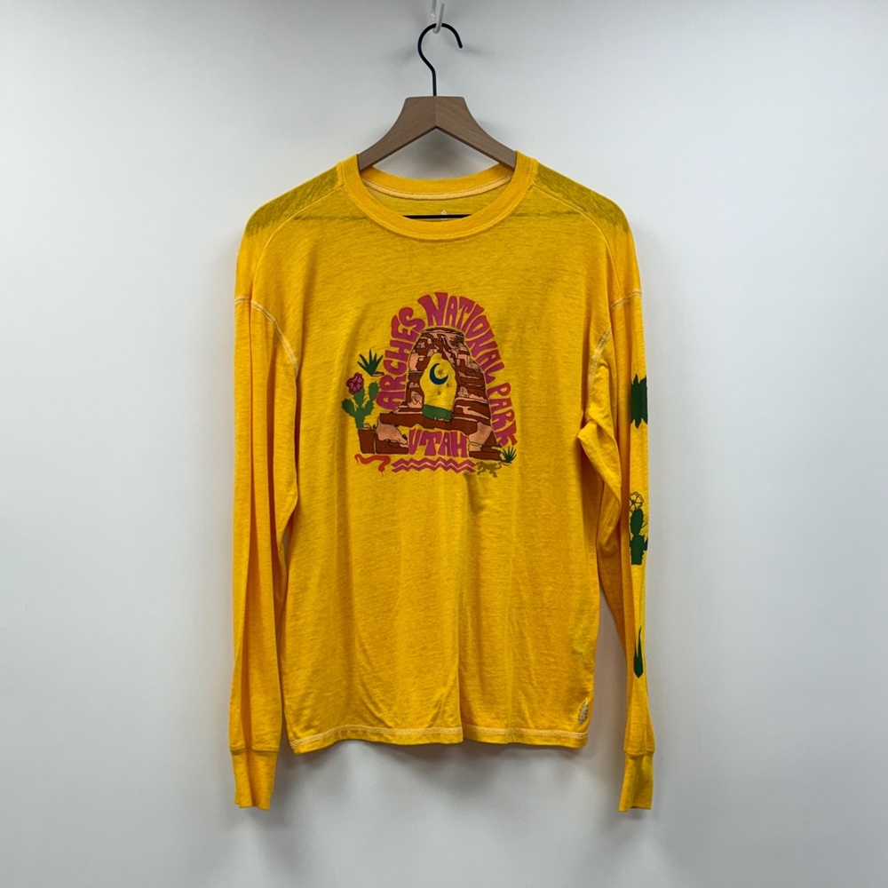 Free People Movement Love Your Parks Arches National T-Shirt Yellow XS - Picture 2 of 10